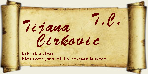 Tijana Ćirković vizit kartica